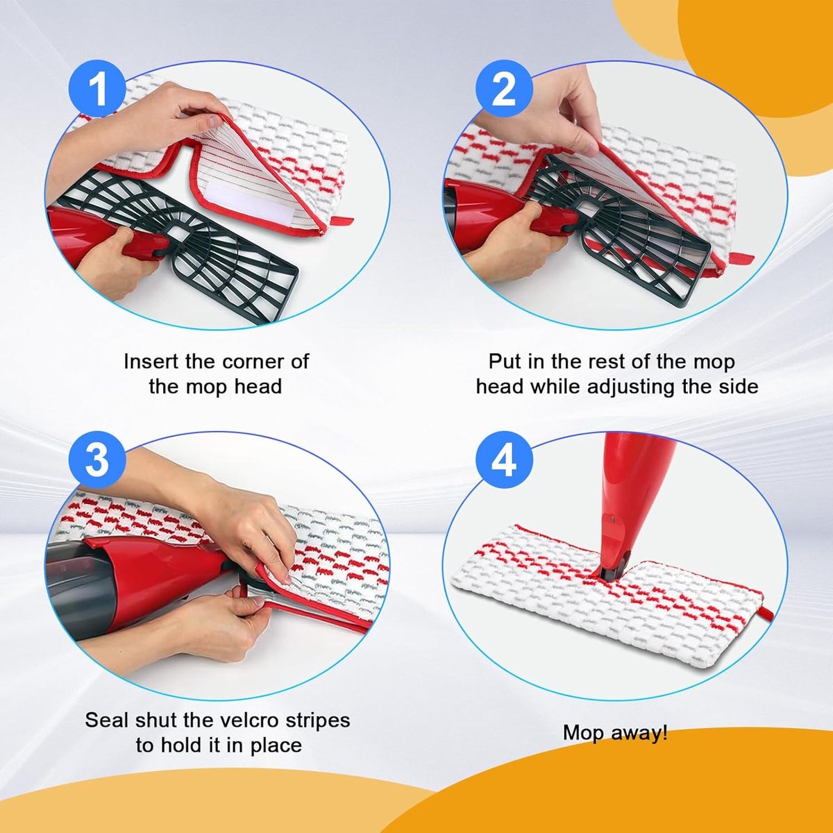 pieces - Floor cloth mop refill - Suitable for Vileda 1-2 Spray MAX/o-cedar ProMist Max - microfiber - V1188-MS101-01163-1