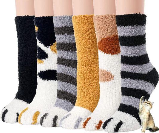 Warm Winter Socks Ladies - Set of 6 Pairs - Ladies Plush Socks - Women's Socks - House Socks - Sleep Socks - V1188-MS101-01164-1