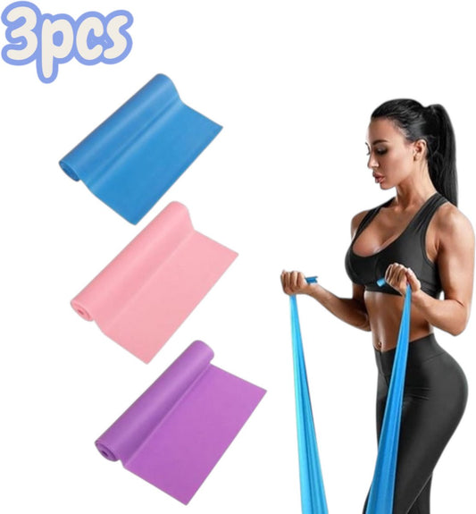 3 pieces - Resistance bands - Silicone exercise bands - With different resistance intensities - Silicone V1188-MS101-01178-1
