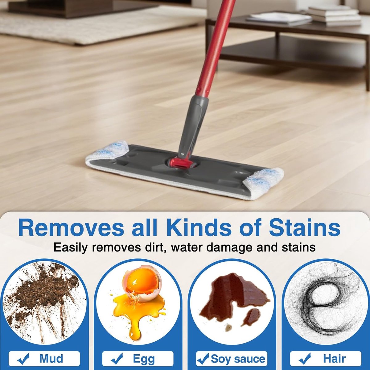 8-Pack - Microfiber mop pad replacement suitable for O Cedar H2pro mop system - Mop head replacement suitable V1188-MS101-01187-1