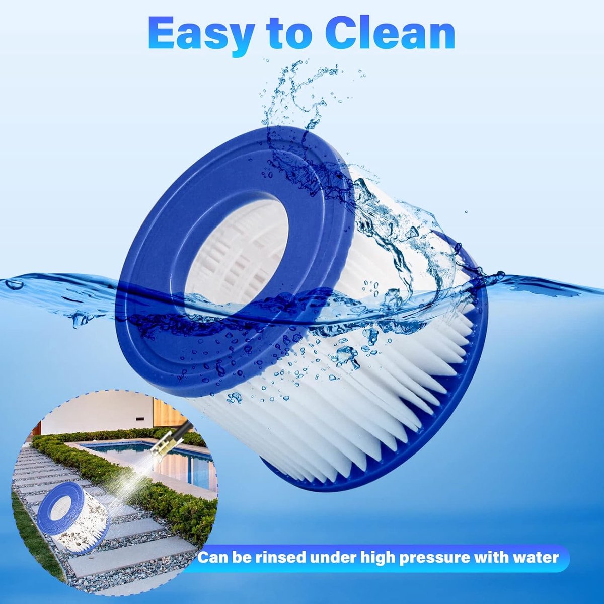 4 x Filter VI for swimming pool - suitable for Bestway Miami, Lay-Z-Spa Pool filter - Filter cartridge VI V1188-MS101-01192-1
