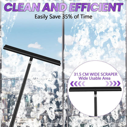 Extendable Shower Squeegee - Up to 120 CM - With Hanging Hook and Squeegee Cloth - Floor Squeegee / Window V1188-MS101-01194-1