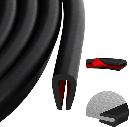 U-shaped rubber seal - Rubber profile - Flexible U-shaped rubber profile - Door edge protection strip - V1188-MS101-01198-1
