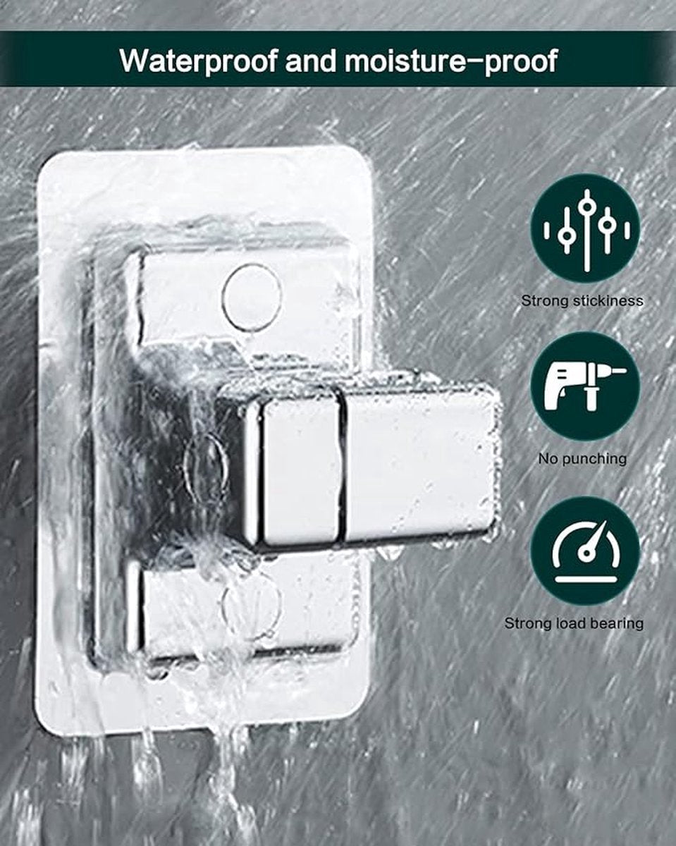 Shower Head Holder - 360 degrees Adjustable - Hand Shower Holder - Strong Paste - Water Resistant - No V1188-MS101-01210-1