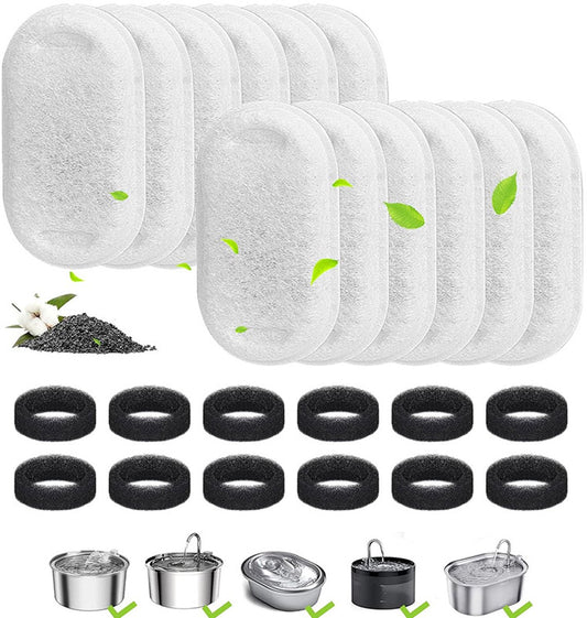 Cat Drinking Fountain Filters - 24 x Cat Fountain Filters - Filter Cartridges for Pet Water Dispensers - V1188-MS101-01221-1