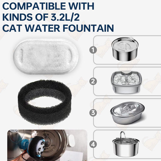 Cat Drinking Fountain Filters - 24 x Cat Fountain Filters - Filter Cartridges for Pet Water Dispensers - V1188-MS101-01221-1