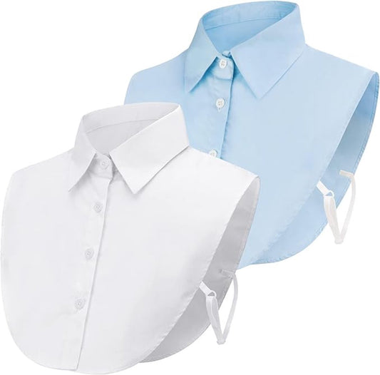 Set of 2 Women's Shirt Collars - Detachable Pointed Collar Basic - Collars for Women - Detachable Women's V1188-MS101-01227-1