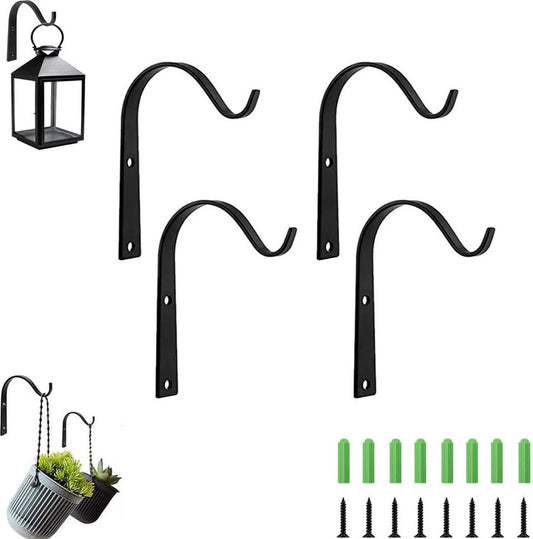 Metal Plant Hook - 4 Pieces - Flowerpot Hook - Wall Hook for Plants - Hanging Basket Wall Hook - Wall V1188-MS101-01230-1