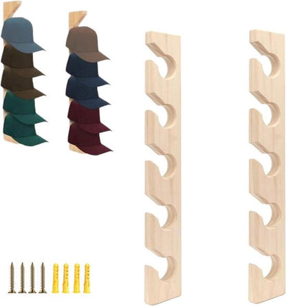 Hat Rack - 2 Pieces - Cap Rack - Cap Holder - Storage for Caps and Holders - Organizer for Caps - Coat Hook - V1188-MS101-01232-1
