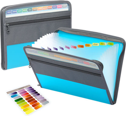 Project Folder - A4 - Foldable File Folder with Tabs - 13 Compartments - Storage Folder/Sorting Folder - V1188-MS101-01239-1