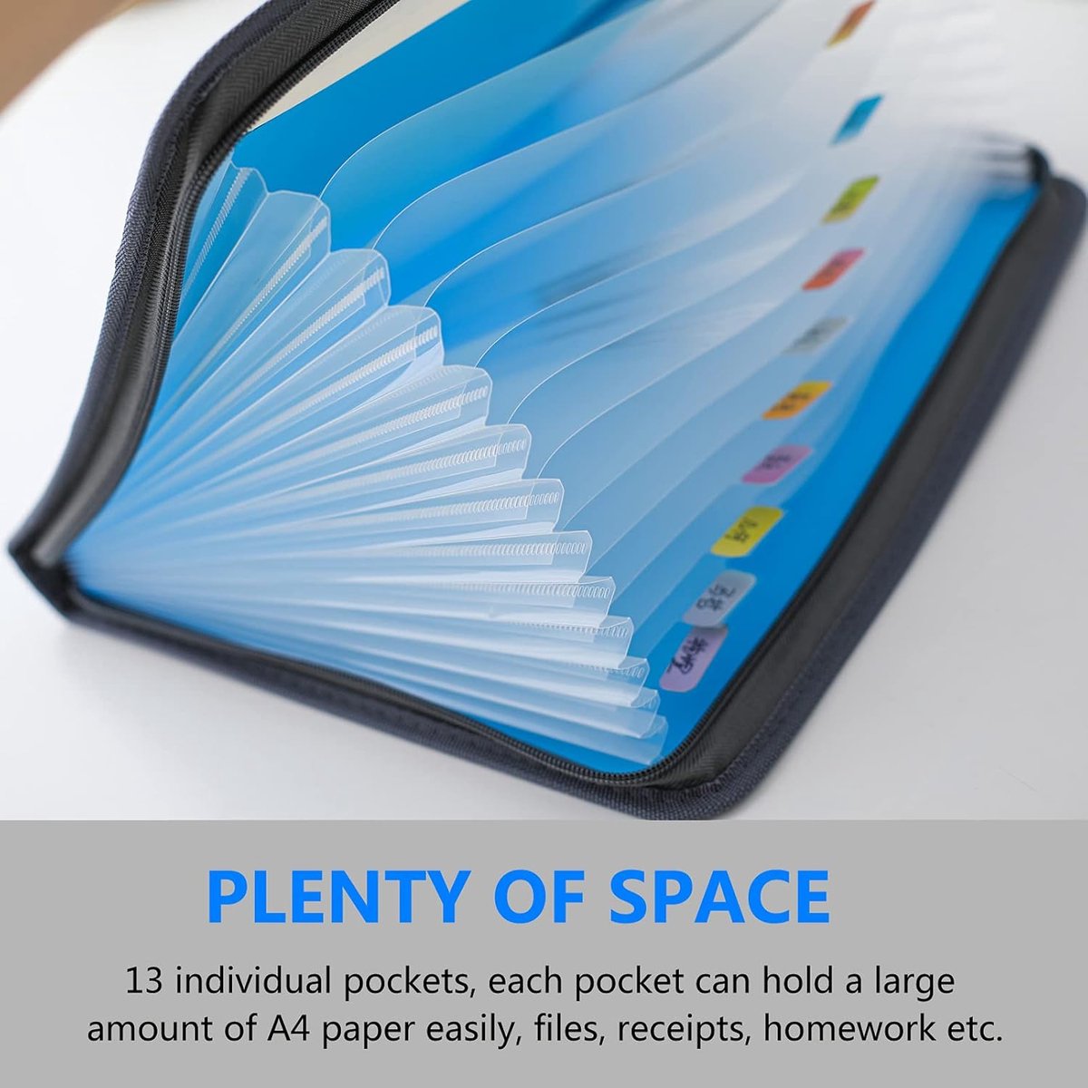 Project Folder - A4 - Foldable File Folder with Tabs - 13 Compartments - Storage Folder/Sorting Folder - V1188-MS101-01239-1