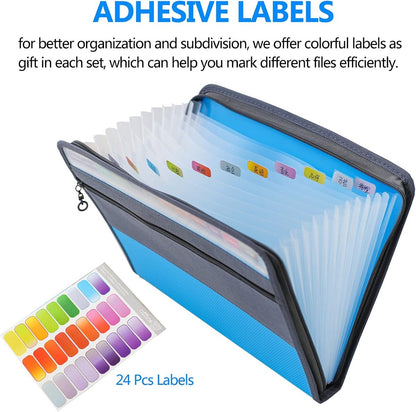 Project Folder - A4 - Foldable File Folder with Tabs - 13 Compartments - Storage Folder/Sorting Folder - V1188-MS101-01239-1