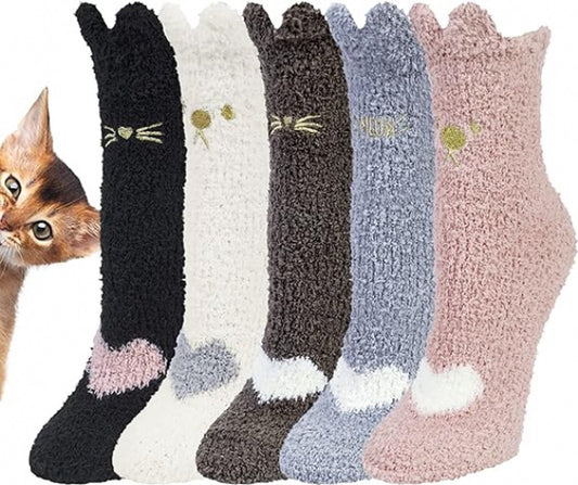 Warm Winter Socks Ladies - Set of 5 Pairs - Ladies Plush Socks - Women's Socks - House Socks - Sleep Socks - V1188-MS101-01244-1