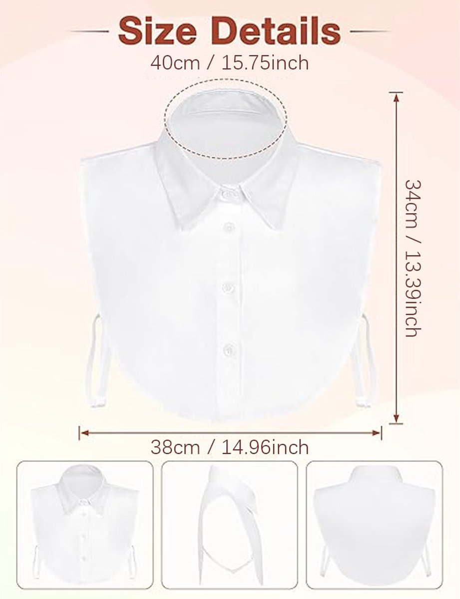 Women's Blouse Collar Detachable Collar White Collar - Detachable Collar - Blouse Collar - Adjustable Pointed V1188-MS101-01248-1