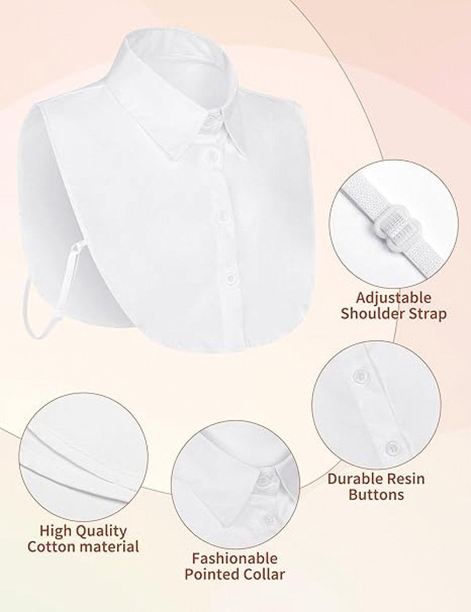 Women's Blouse Collar Detachable Collar White Collar - Detachable Collar - Blouse Collar - Adjustable Pointed V1188-MS101-01248-1