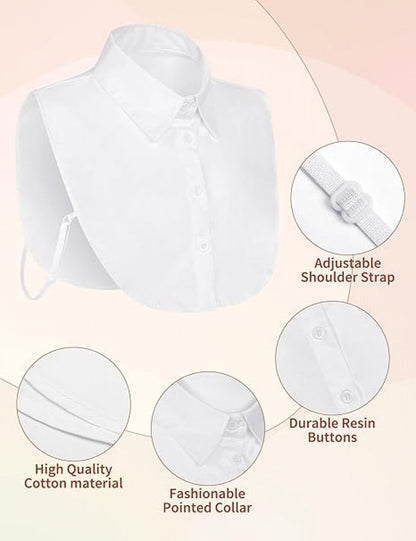 Women's Blouse Collar Detachable Collar White Collar - Detachable Collar - Blouse Collar - Adjustable Pointed V1188-MS101-01248-1