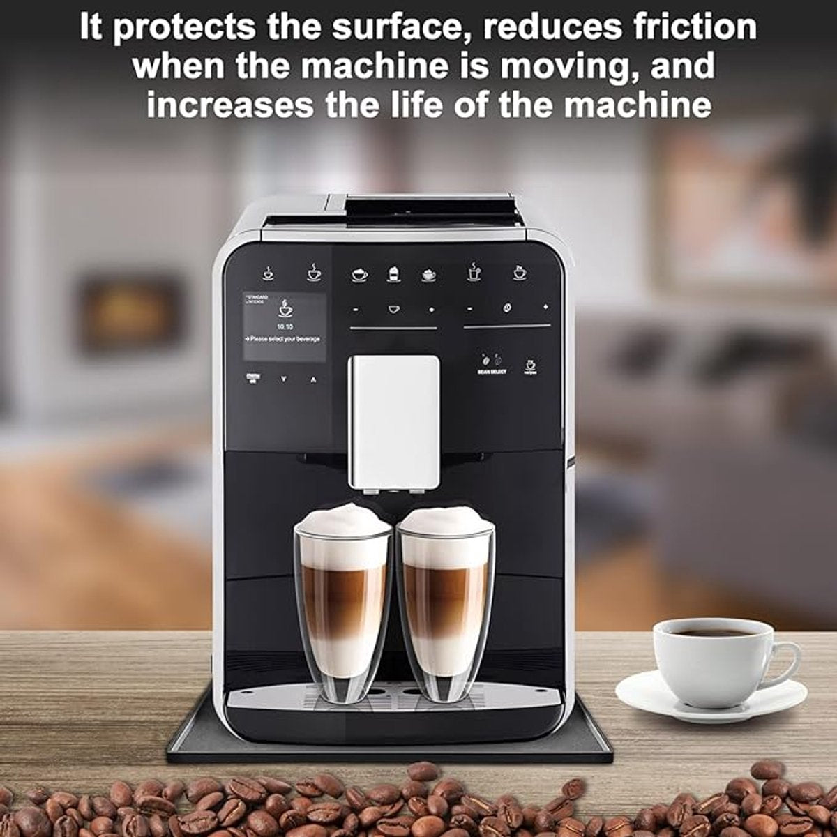 Silicone mat under coffee maker - 48x30cm - non-slip mat for coffee maker - barista accessories - grey V1188-MS101-01250-1
