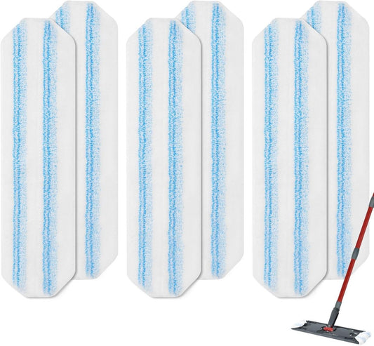 6-Pack - Microfiber mop pad replacement suitable for O Cedar H2pro mop system - Mop head replacement suitable V1188-MS101-01258-1