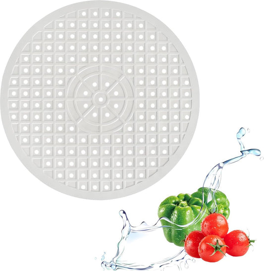 Sink Mat - 31 Cm - Sink Mats - For Sink - Round Sink Mat - Washbasin Mat - White Round Rubber Sink Mat - Tpr V1188-MS101-01260-1