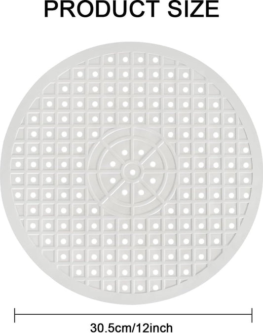 Sink Mat - 31 Cm - Sink Mats - For Sink - Round Sink Mat - Washbasin Mat - White Round Rubber Sink Mat - Tpr V1188-MS101-01260-1
