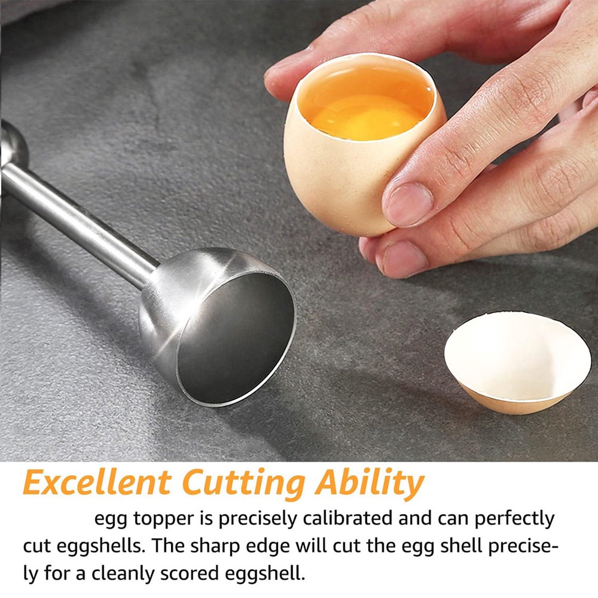 Eggshell Cutter - Stainless Steel - Egg Cutters - Eggshell Opener - Egg Decapitator - Egg Topper - Egg V1188-MS101-01263-1