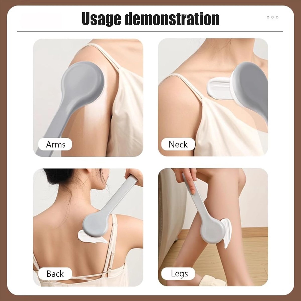 Lotion application aid - Professional back brush - Comfortable ergonomic grip applicator - back application V1188-MS101-01264-1