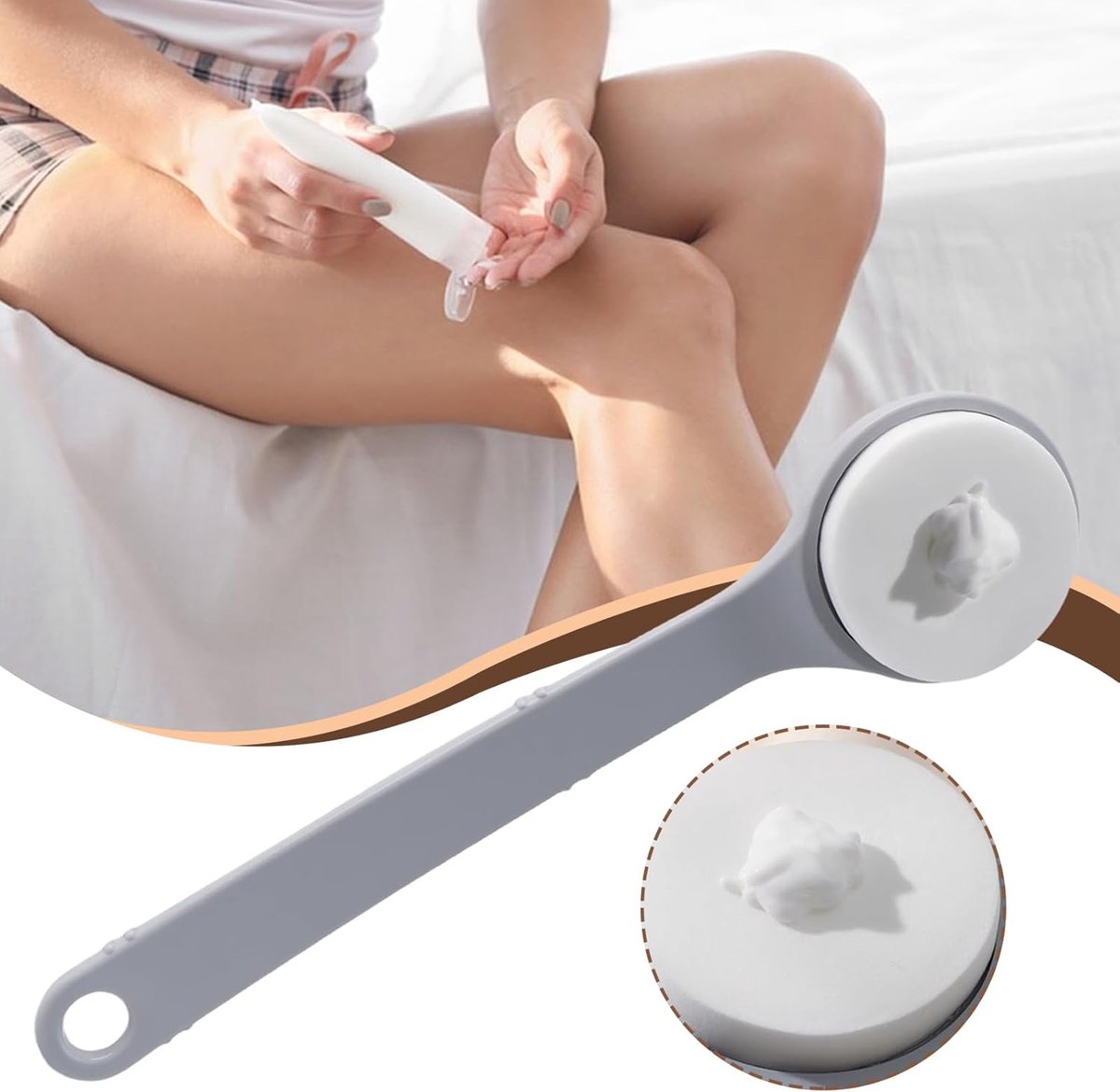 Lotion application aid - Professional back brush - Comfortable ergonomic grip applicator - back application V1188-MS101-01264-1