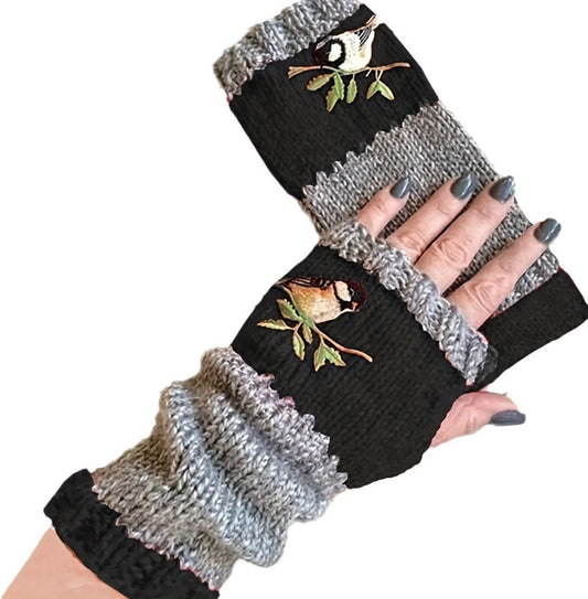 Wrist Warmers - Knitted Women's Fingerless Gloves - Wrist Warmers - Long Knitted Wrist Warmers - Fingerless V1188-MS101-01269-1