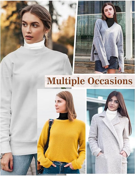 2 Pieces Faux Turtleneck Sweater Women - Windproof & Warm - Patch Turtleneck - Collars for Women - Faux V1188-MS101-01274-1
