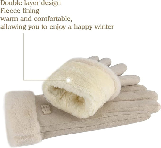 Winter Gloves - Touchscreen Winter Gloves - Winter Gloves - Warm - Women's - Windproof - Winter Gloves - One V1188-MS101-01282-1