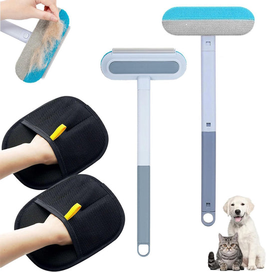 Set of 4 - Pet Silent Hair Removal Gloves - Pet Hair Removal Brush - Pet Grooming Glove - Hair Removal Gloves V1188-MS101-01299-1
