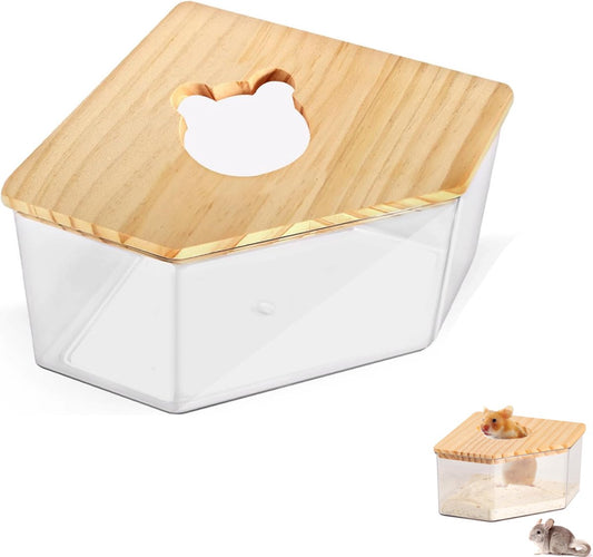 Sand Bath for Mice - Toilet Sand Bath - Dustbath for Rodents - Wooden Hamsters - Rodent Accessory Sand Bath - V1188-MS101-01301-1