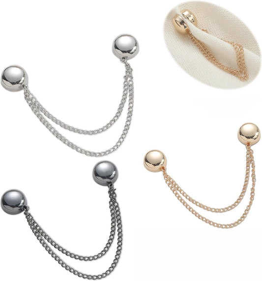 Magnetic Cardigan Clip - 3 Pieces - Cardigan Clamp - Mini Magnetic Brooch - With Chains - Women's Cardigan V1188-MS101-01305-1