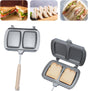 Reversible Sandwich Maker - Double-Sided Frying Pan - Contact Grill - Non-Stick Gas Toaster - Sandwich Plate V1188-MS101-01311-1