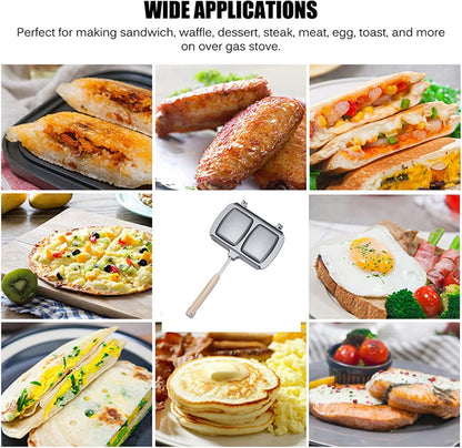 Reversible Sandwich Maker - Double-Sided Frying Pan - Contact Grill - Non-Stick Gas Toaster - Sandwich Plate V1188-MS101-01311-1