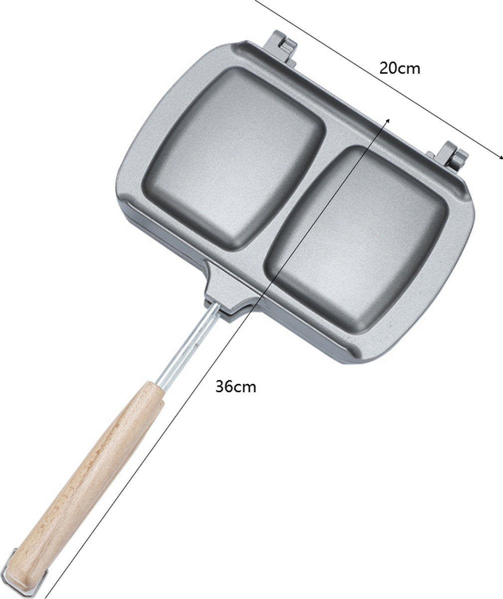 Reversible Sandwich Maker - Double-Sided Frying Pan - Contact Grill - Non-Stick Gas Toaster - Sandwich Plate V1188-MS101-01311-1