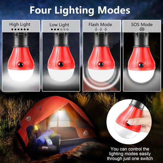 Camping Lamp - 4-Piece - Camping - Creative Adjustable LED Tent Lamp - Portable Camping Lamp - Camp Lamp - V1188-MS101-01312-1