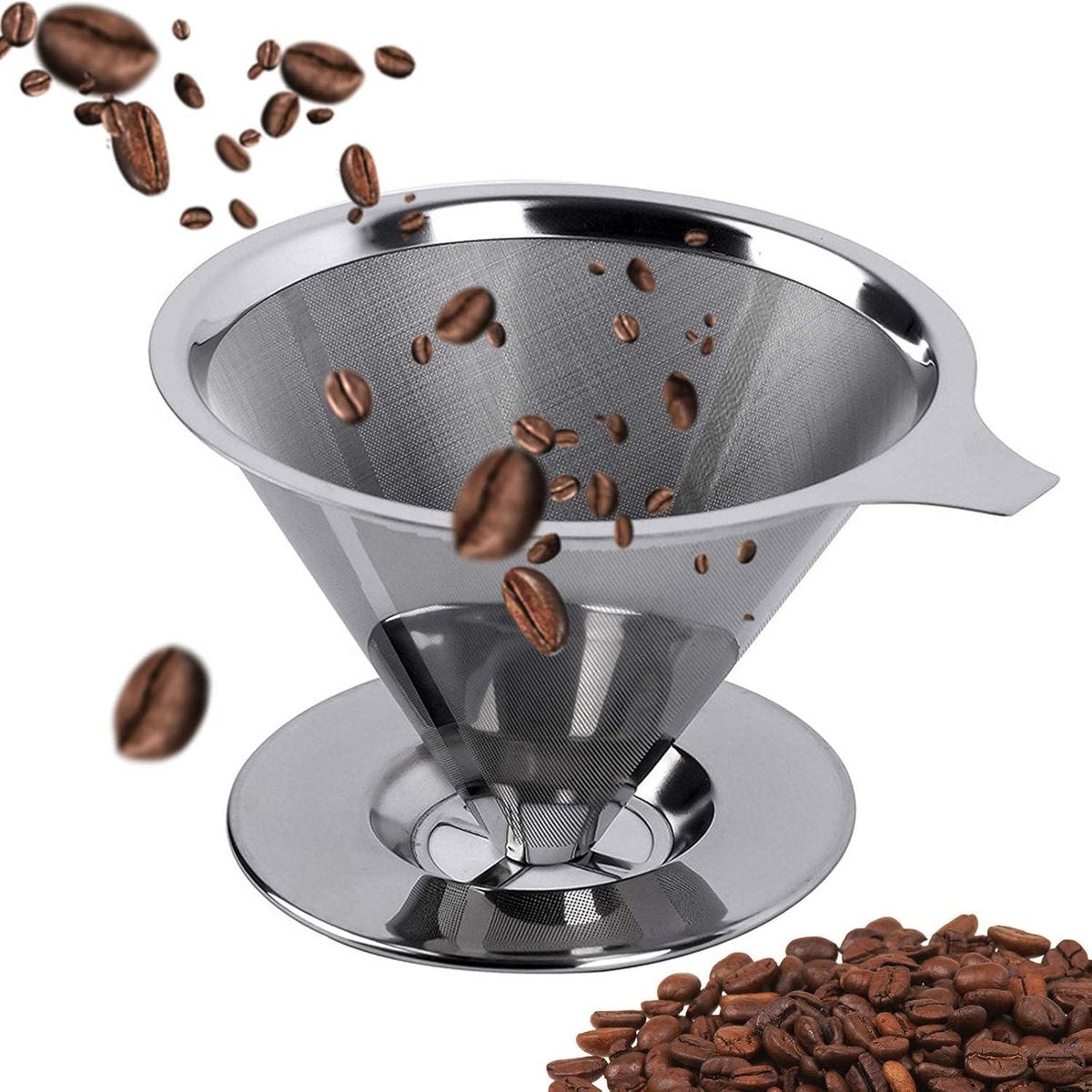 Reusable coffee filter for 6 cups - stainless steel permanent filter - clean after use V1188-MS101-01316-1