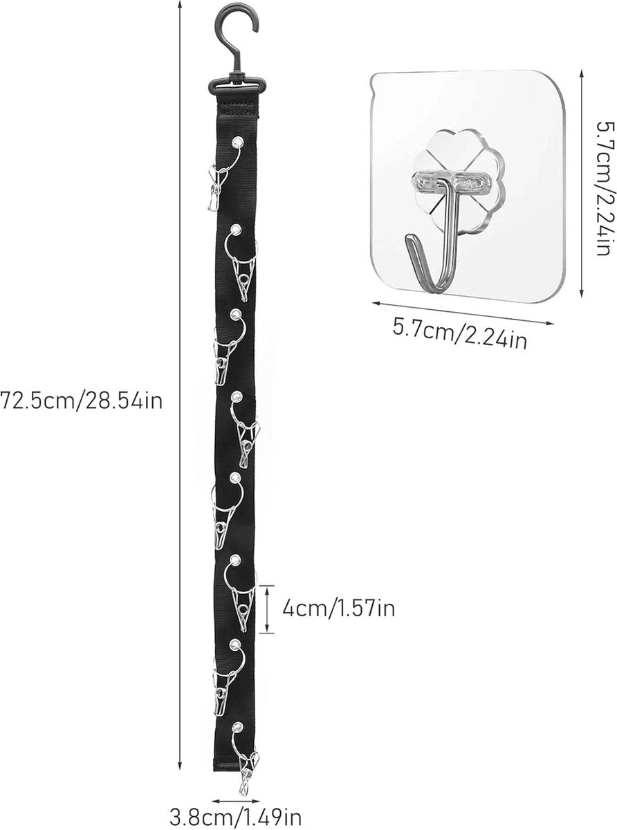 Hat Rack - 2 Pieces - Cap Rack - Cap Organizer - Wall Hat Hook - Hat Holder - Simple Hat Rack - Clothes V1188-MS101-01317-1