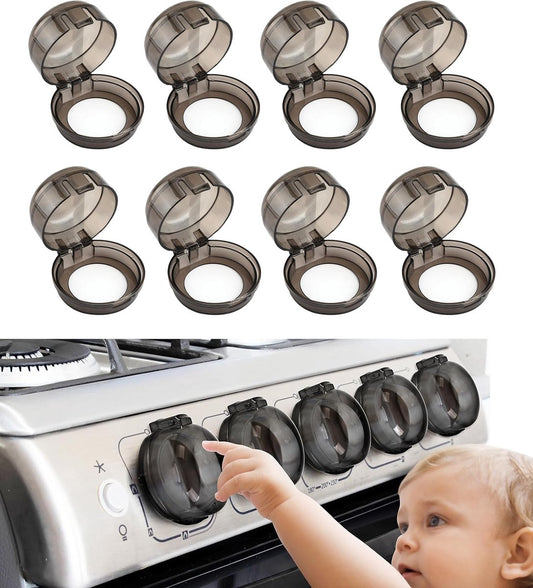 Gas Stove Knob Protective Cover - 8 Pieces - Universal - Plastic Knob Cover - Suitable for Gas Stove, V1188-MS101-01322-1