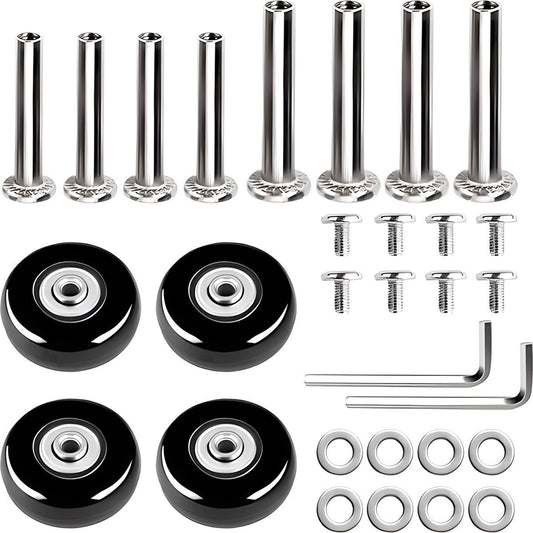 4 Pieces Rubber Swivel Casters - 50x18cm - Suitcase Casters - Swivel Casters - Stick-on - Mute - With Ball V1188-MS101-01333-1