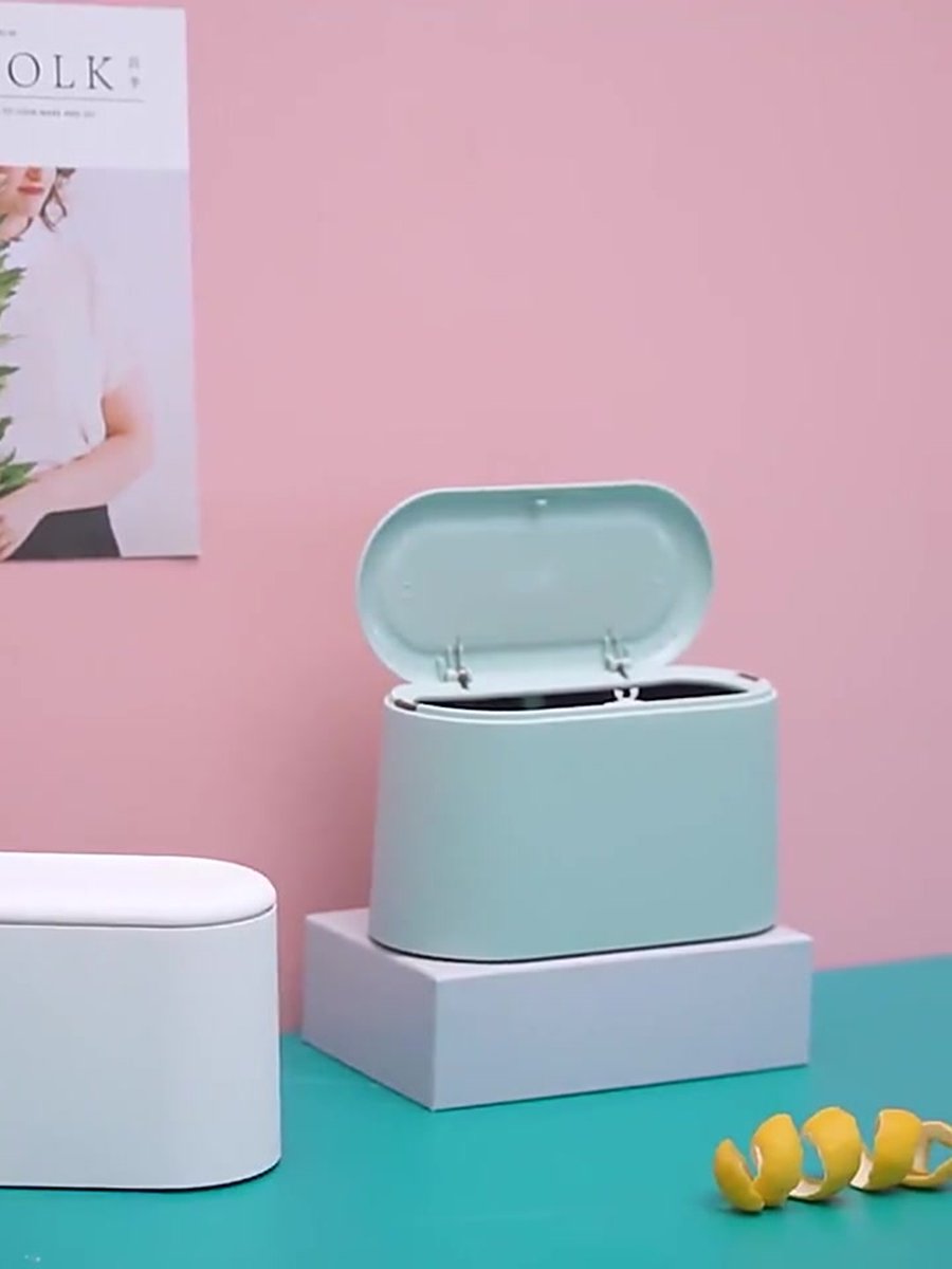 Trash Can - Sensor Trash Can - Sturdy - Countertop Waste Bin - Mini Trash Can - Desktop - Tabletop Waste Bin V1188-MS101-01335-1