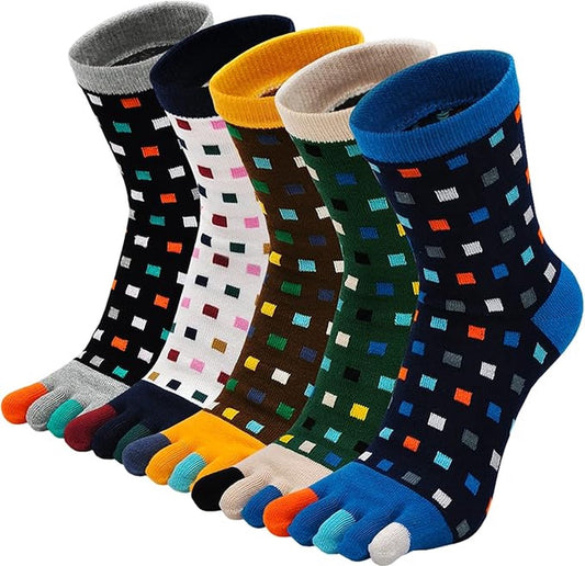 Toe Socks - 5 Pairs - Toe Socks - Toesocks - Socks - Socks - Cotton - Men - Yoga Socks - Smooth Toe Seam - No V1188-MS101-01337-1