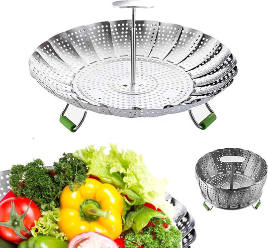 Stainless Steel Steaming Rack - Steamer Basket Pan - Steamer Basket for Vegetables - Vegetable Steamer - V1188-MS101-01346-1
