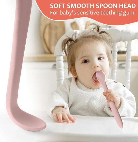 Silicone Baby Spoons - 6 Pieces - Children's Spoons - BPA Free - Cutlery Spoon - Soft Spoons - Baby Cutlery - V1188-MS101-01352-1