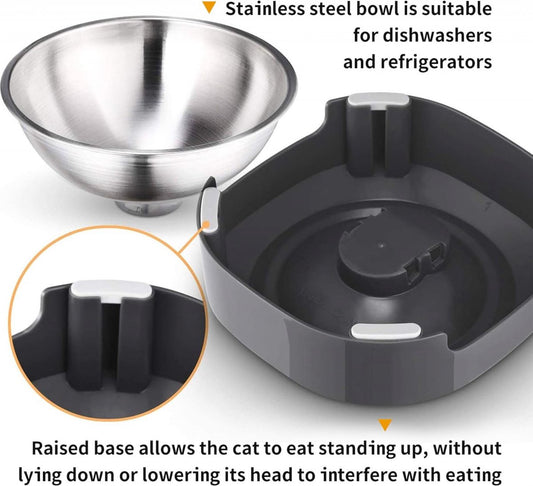 Pet Water & Food Set - 2 Pieces - BPA-Free - Dog Food Bowl - Cat Food Bowl - With Stand - Cat Food Bowls - V1188-MS101-01357-1