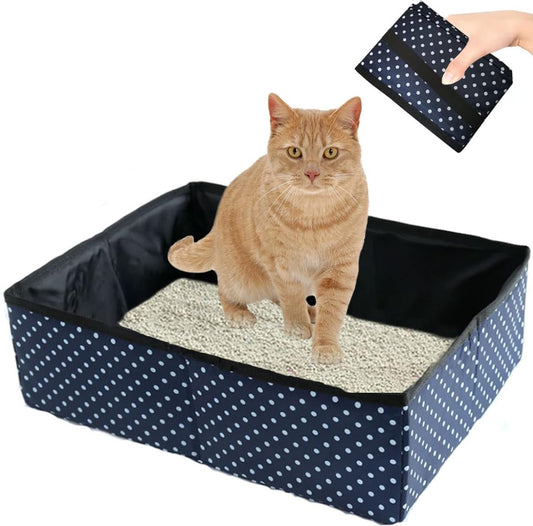 Litter Box - Portable Litter Box - Litter Boxes - 40 x 30 x 13 Cm - Foldable - Travel Litter Box - Waterproof V1188-MS101-01376-1