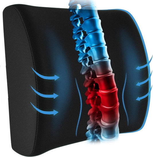 Ergonomic Lower Back Cushion - Memory Foam - Back Support - Lumbar Support - Relieve Fatigue - For Car, V1188-MS101-01380-1