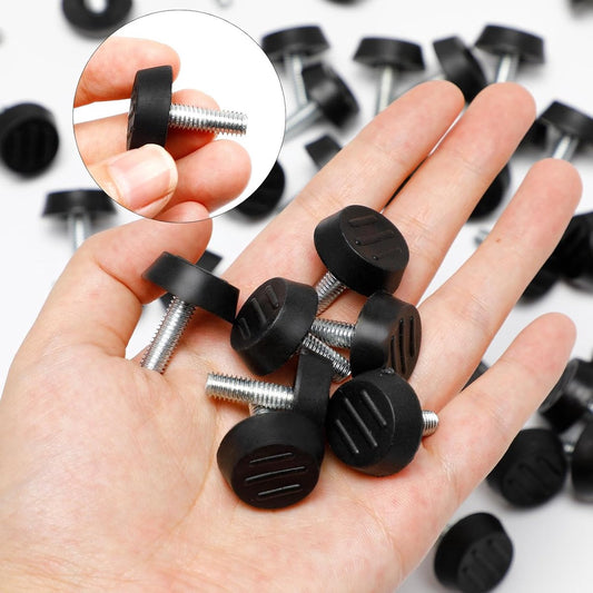 Adjustable Foot - 20 Pieces - Adjustable Feet with Felt Pads - Adjustable Foot M6 - 20mm Dia - Metal V1188-MS101-01389-1