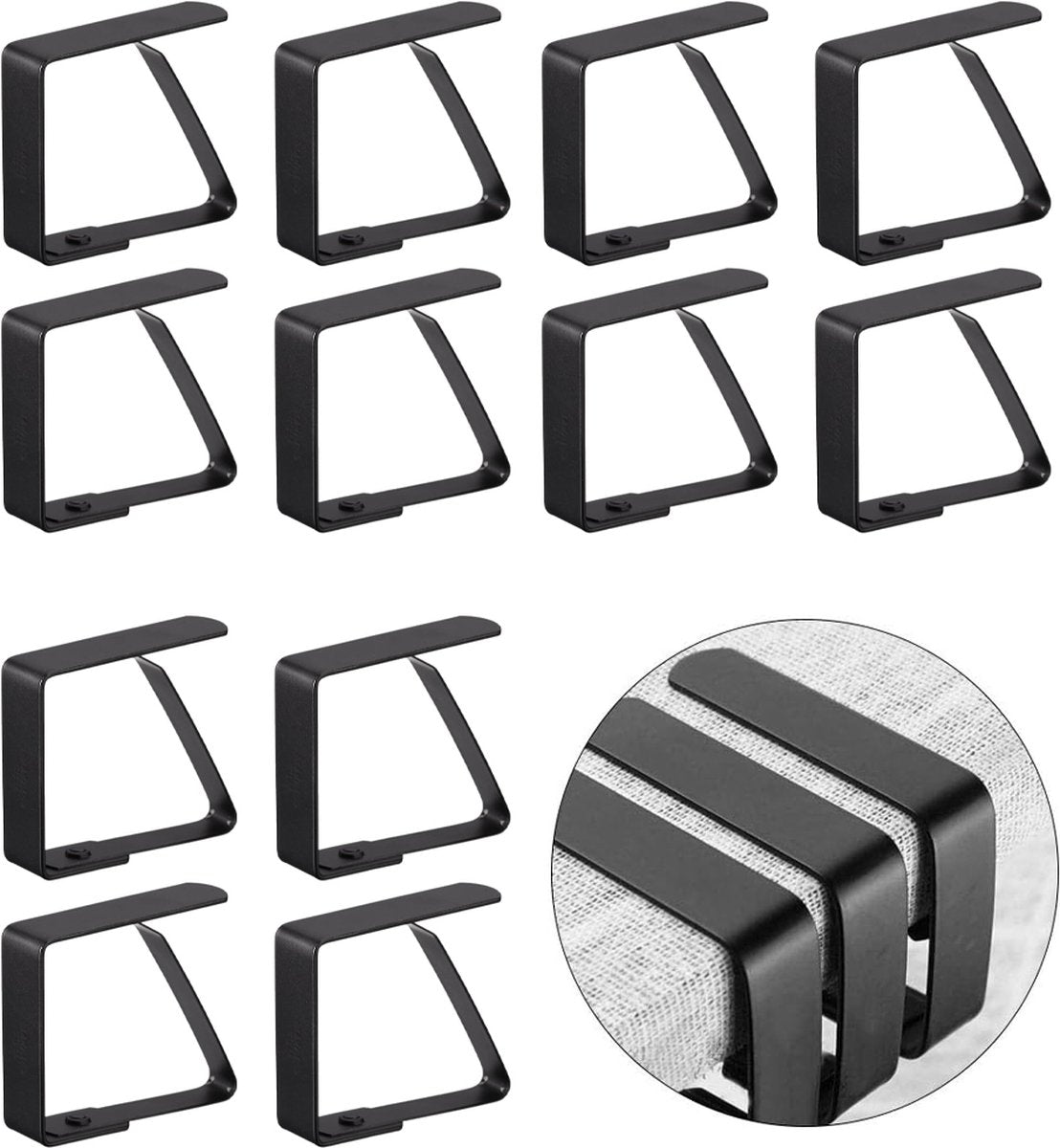 Tablecloth Clips - 12 Pieces - Tablecloth Clips - Table Linen Clips - Small Clips - Adjustable Tablecloth V1188-MS101-01402-1